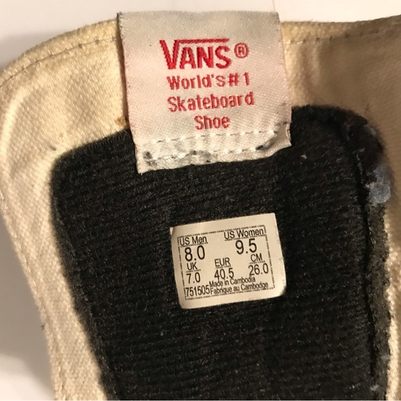 Vans skateboard shoe black/white unisex men 8 / women 9.5 - Picture 9 of 10